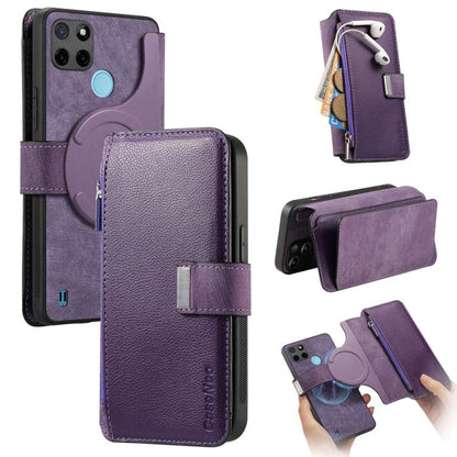 CaseNeo MagSafe RFID Anti-theft Zipper Wallet Retro Leather Phone Case, For Realme 16 Pro+ 5G, For Realme 16 Pro 5G, For Realme GT 8 Pro Global, For Realme 15T 5G Global, For Realme 14, For Realme 14 Pro+, For Realme 14 Pro, For Realme Neo7            ...