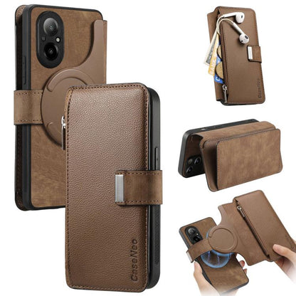 CaseNeo MagSafe RFID Anti-theft Zipper Wallet Retro Leather Phone Case, For Realme 16 Pro+ 5G, For Realme 16 Pro 5G, For Realme GT 8 Pro Global, For Realme 15T 5G Global, For Realme 14, For Realme 14 Pro+, For Realme 14 Pro, For Realme Neo7            ...