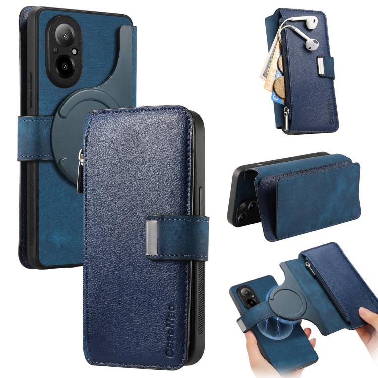 CaseNeo MagSafe RFID Anti-theft Zipper Wallet Retro Leather Phone Case, For Realme 16 Pro+ 5G, For Realme 16 Pro 5G, For Realme GT 8 Pro Global, For Realme 15T 5G Global, For Realme 14, For Realme 14 Pro+, For Realme 14 Pro, For Realme Neo7            ...
