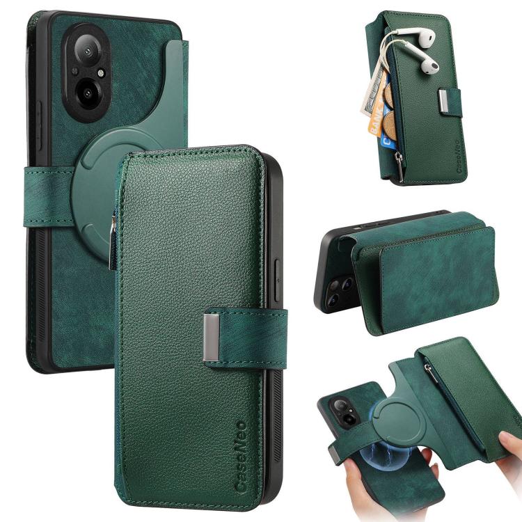 CaseNeo MagSafe RFID Anti-theft Zipper Wallet Retro Leather Phone Case, For Realme 16 Pro+ 5G, For Realme 16 Pro 5G, For Realme GT 8 Pro Global, For Realme 15T 5G Global, For Realme 14, For Realme 14 Pro+, For Realme 14 Pro, For Realme Neo7            ...