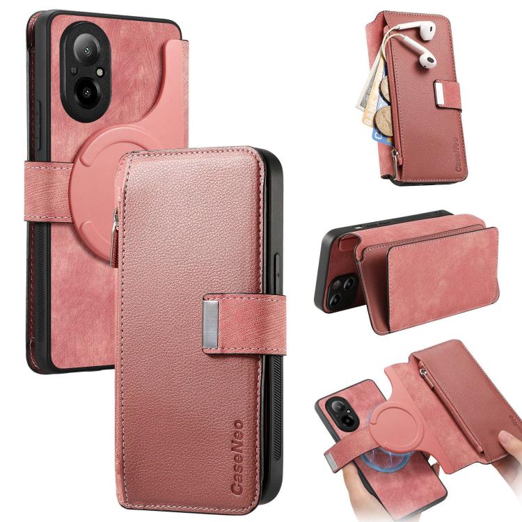 CaseNeo MagSafe RFID Anti-theft Zipper Wallet Retro Leather Phone Case, For Realme 16 Pro+ 5G, For Realme 16 Pro 5G, For Realme GT 8 Pro Global, For Realme 15T 5G Global, For Realme 14, For Realme 14 Pro+, For Realme 14 Pro, For Realme Neo7            ...
