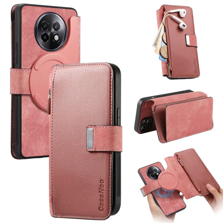 CaseNeo MagSafe RFID Anti-theft Zipper Wallet Retro Leather Phone Case, For Realme 16 Pro+ 5G, For Realme 16 Pro 5G, For Realme GT 8 Pro Global, For Realme 15T 5G Global, For Realme 14, For Realme 14 Pro+, For Realme 14 Pro, For Realme Neo7            ...