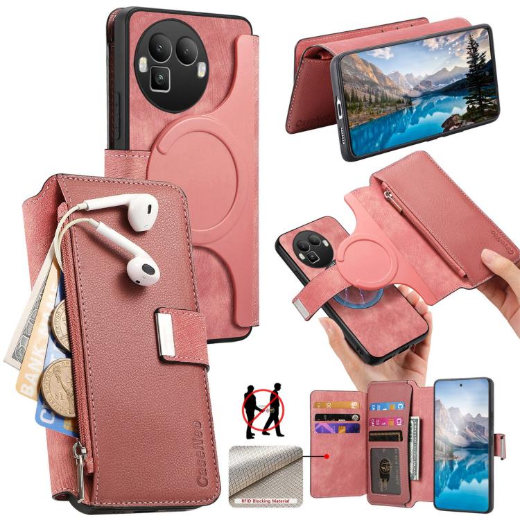 CaseNeo MagSafe RFID Anti-theft Zipper Wallet Retro Leather Phone Case, For Realme 16 Pro+ 5G, For Realme 16 Pro 5G, For Realme GT 8 Pro Global, For Realme 15T 5G Global, For Realme 14, For Realme 14 Pro+, For Realme 14 Pro, For Realme Neo7            ...