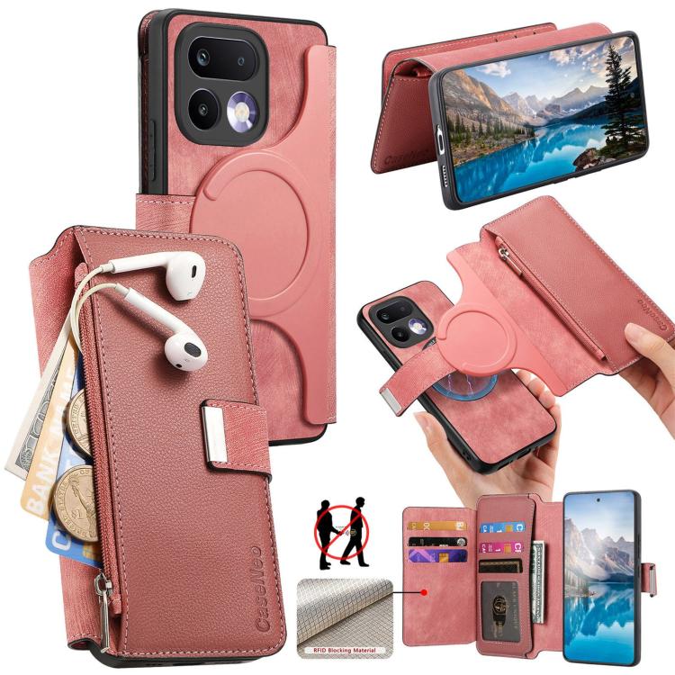 CaseNeo MagSafe RFID Anti-theft Zipper Wallet Retro Leather Phone Case, For Realme 16 Pro+ 5G, For Realme 16 Pro 5G, For Realme GT 8 Pro Global, For Realme 15T 5G Global, For Realme 14, For Realme 14 Pro+, For Realme 14 Pro, For Realme Neo7            ...