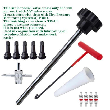 13 pièces / Kit Outil de réparation de pneu de voiture Jeu d'outils d'installation de valve, 13 pièces / Kit