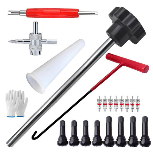 23 pièces / kit Outil de réparation de pneus de voiture Kit d'outils d'installation de valves, 23 pièces / kit
