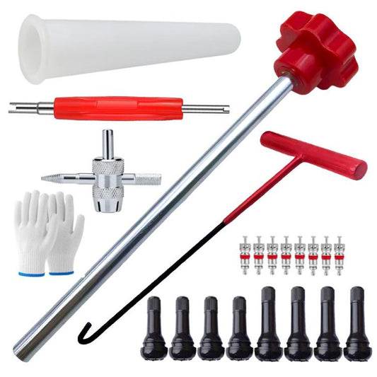 23 pièces / kit Outil de réparation de pneus de voiture Kit d'outils d'installation de valves, 23 pièces / kit
