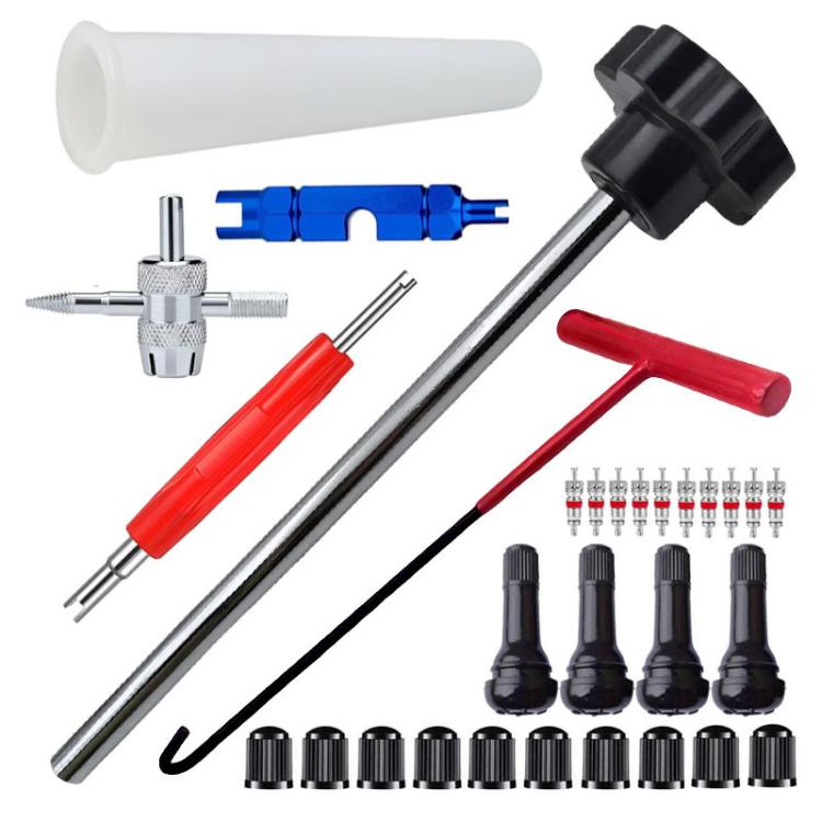 30 pièces / Set Outil d'installation de valve d'outil de réparation de pneu de voiture, 30 pièces / Set