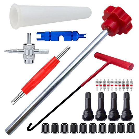 30 pièces / Set Outil d'installation de valve d'outil de réparation de pneu de voiture, 30 pièces / Set