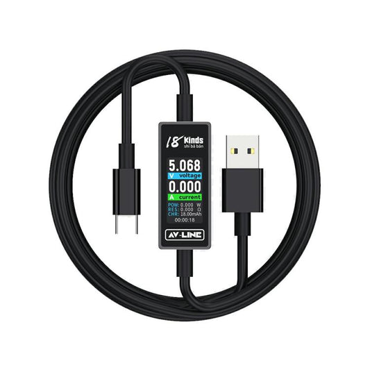 18 Kinds AV-Line 2.0 1.2m Intelligent Detection Charging Data Cable, USB to  8 Pin, USB to Type-C