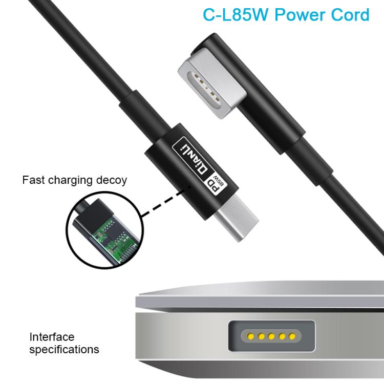 QianLi Adaptive Notebook Power Cable, T Head to Type-C, L Head to Type-C, Type-C