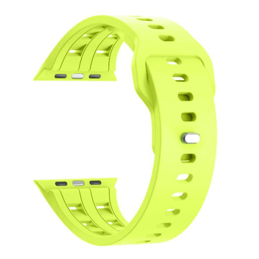 Dual-row Breathable Silicone Watch Band, For Apple Watch 46mm / 49mm / 45mm / 44mm