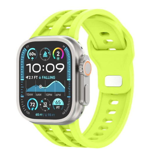 Dual-row Breathable Silicone Watch Band, For Apple Watch 46mm / 49mm / 45mm / 44mm