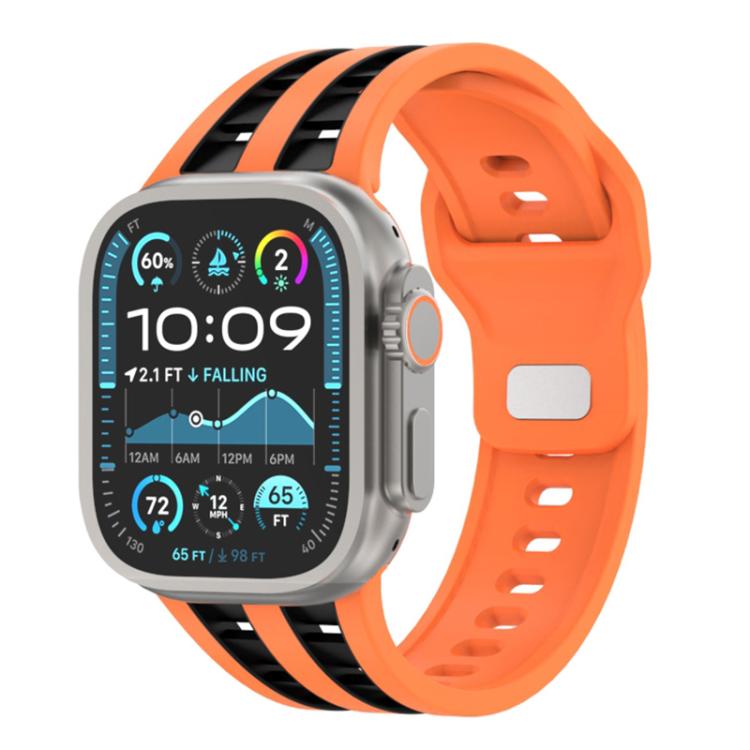 Dual-row Breathable Silicone Watch Band, For Apple Watch 46mm / 49mm / 45mm / 44mm
