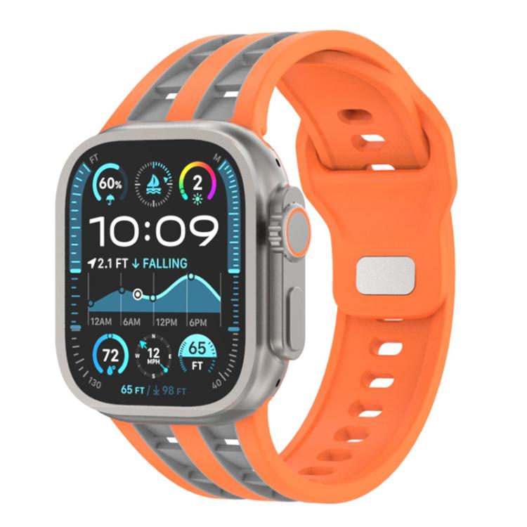 Dual-row Breathable Silicone Watch Band, For Apple Watch 46mm / 49mm / 45mm / 44mm