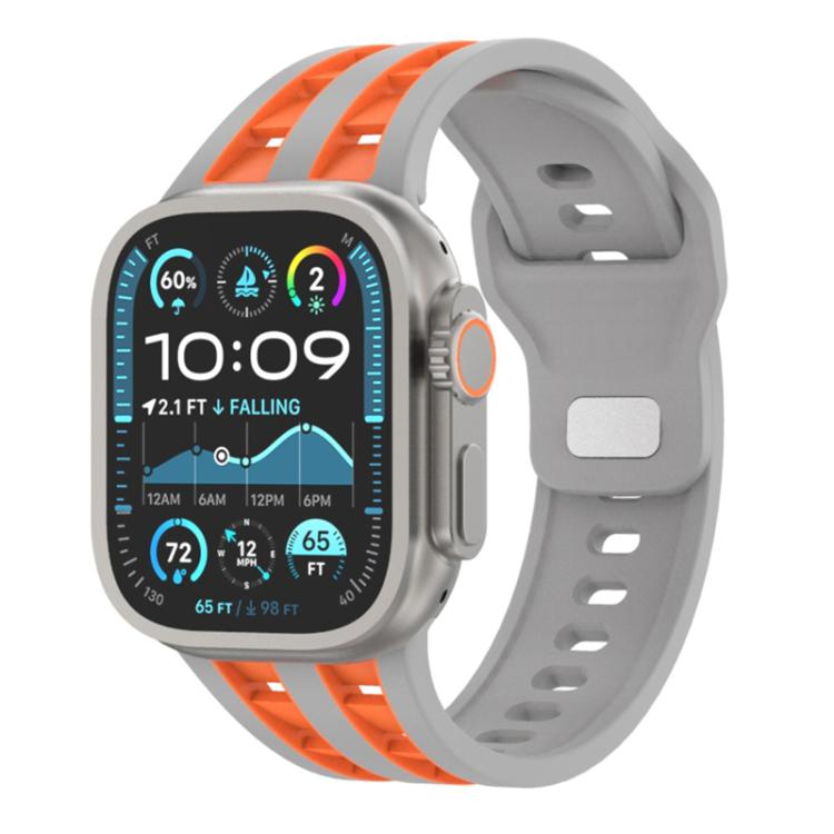 Dual-row Breathable Silicone Watch Band, For Apple Watch 46mm / 49mm / 45mm / 44mm