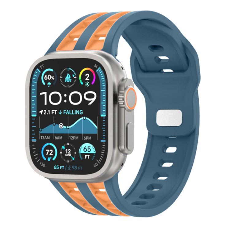 Dual-row Breathable Silicone Watch Band, For Apple Watch 46mm / 49mm / 45mm / 44mm