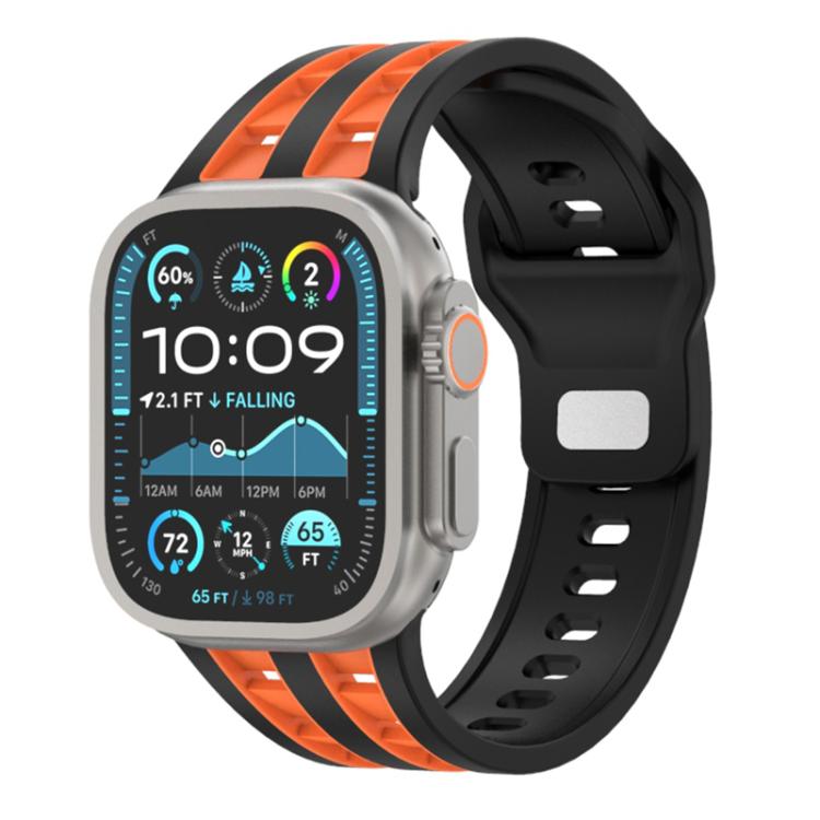 Dual-row Breathable Silicone Watch Band, For Apple Watch 46mm / 49mm / 45mm / 44mm