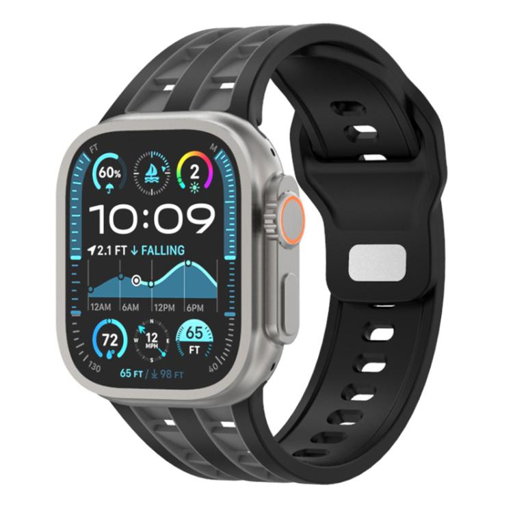 Dual-row Breathable Silicone Watch Band, For Apple Watch 46mm / 49mm / 45mm / 44mm