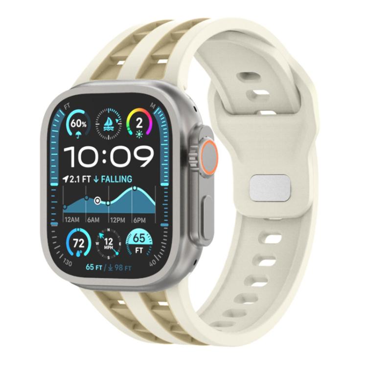 Dual-row Breathable Silicone Watch Band, For Apple Watch 46mm / 49mm / 45mm / 44mm