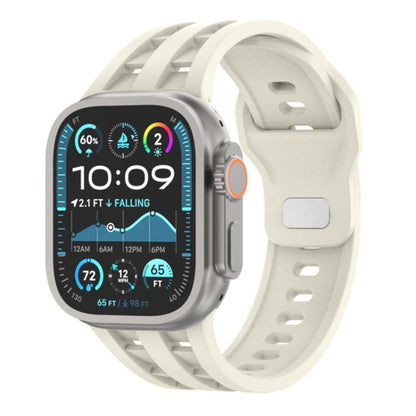 Dual-row Breathable Silicone Watch Band, For Apple Watch 46mm / 49mm / 45mm / 44mm