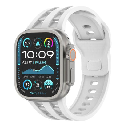 Dual-row Breathable Silicone Watch Band, For Apple Watch 46mm / 49mm / 45mm / 44mm