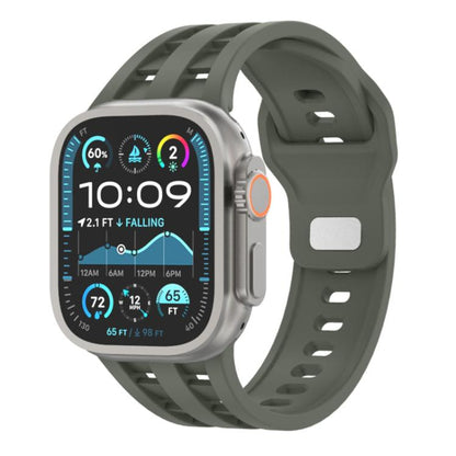 Dual-row Breathable Silicone Watch Band, For Apple Watch 46mm / 49mm / 45mm / 44mm