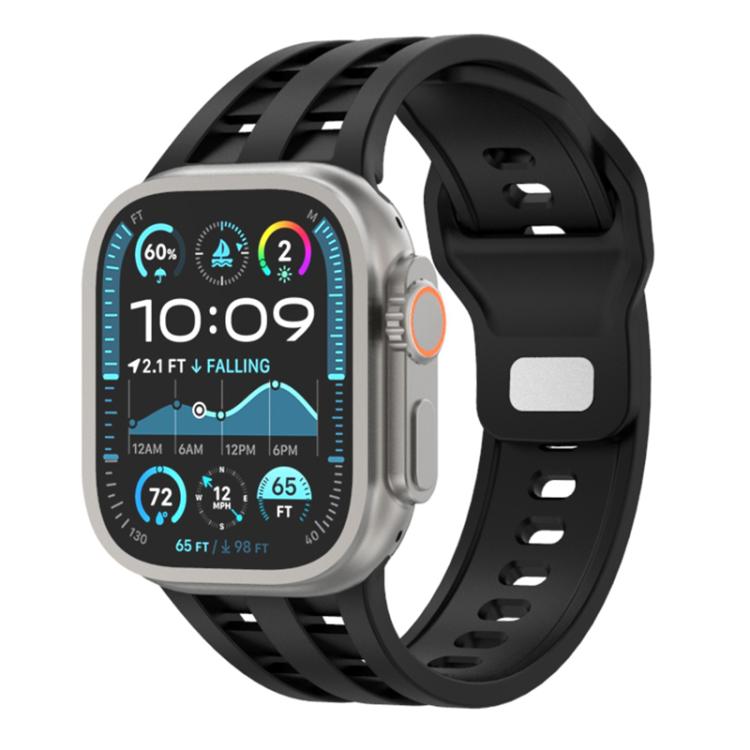 Dual-row Breathable Silicone Watch Band, For Apple Watch 46mm / 49mm / 45mm / 44mm