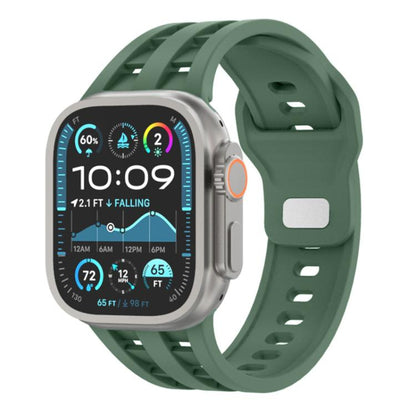 Dual-row Breathable Silicone Watch Band, For Apple Watch 46mm / 49mm / 45mm / 44mm
