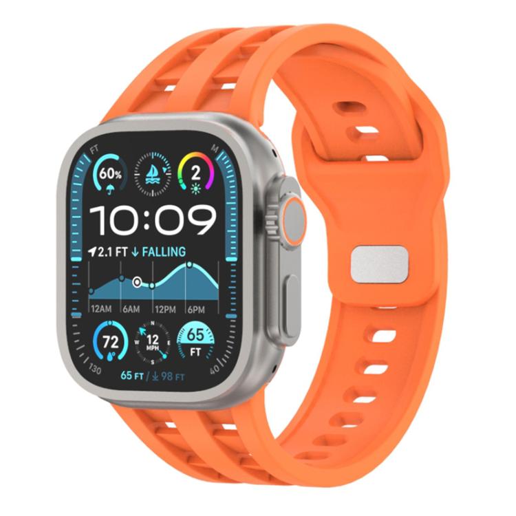 Dual-row Breathable Silicone Watch Band, For Apple Watch 46mm / 49mm / 45mm / 44mm