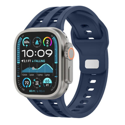 Dual-row Breathable Silicone Watch Band, For Apple Watch 46mm / 49mm / 45mm / 44mm