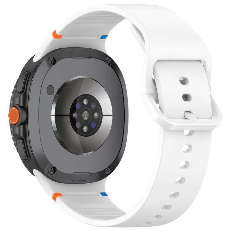 For Samsung Galaxy Watch8 Classic 46mm / Watch8 44mm / 40mm xDfind Stitched Solid Color Silicone Watch Band, 20mm, 22mm