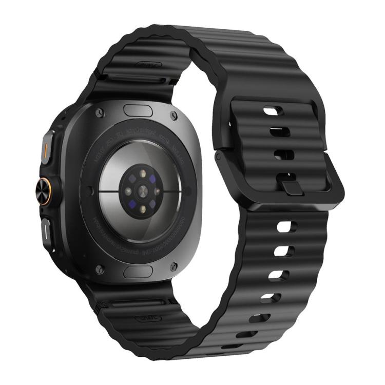 Für Samsung Galaxy Watch8 Classic 46mm / Watch8 44mm / 40mm xDfind Gewelltes genähtes Silikon-Uhrenarmband, L