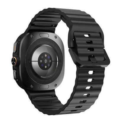 Für Samsung Galaxy Watch8 Classic 46mm / Watch8 44mm / 40mm xDfind Gewelltes genähtes Silikon-Uhrenarmband, L