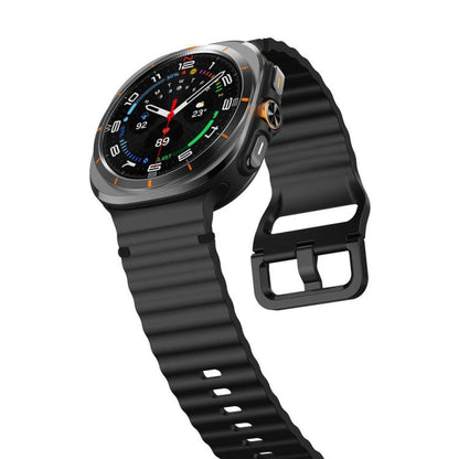 Für Samsung Galaxy Watch8 Classic 46mm / Watch8 44mm / 40mm xDfind Gewelltes genähtes Silikon-Uhrenarmband, L