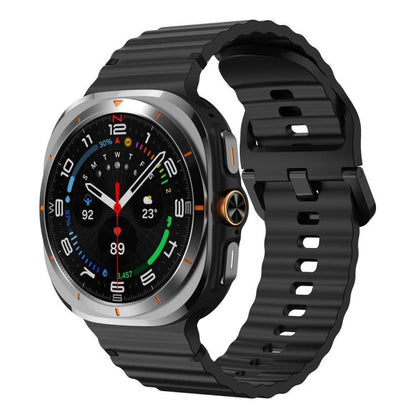 Für Samsung Galaxy Watch8 Classic 46mm / Watch8 44mm / 40mm xDfind Gewelltes genähtes Silikon-Uhrenarmband, L