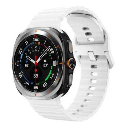 Für Samsung Galaxy Watch8 Classic 46mm / Watch8 44mm / 40mm xDfind Gewelltes genähtes Silikon-Uhrenarmband, L