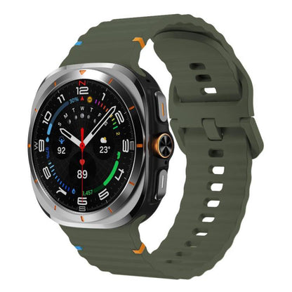 Für Samsung Galaxy Watch8 Classic 46mm / Watch8 44mm / 40mm xDfind Gewelltes genähtes Silikon-Uhrenarmband, L