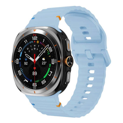 Für Samsung Galaxy Watch8 Classic 46mm / Watch8 44mm / 40mm xDfind Gewelltes genähtes Silikon-Uhrenarmband, L