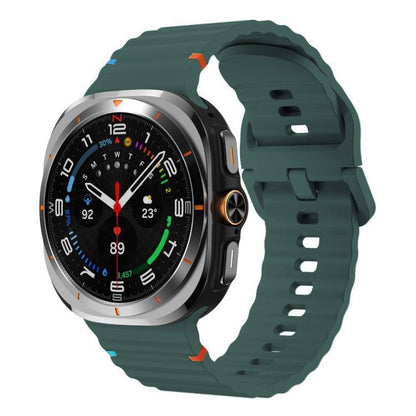 Für Samsung Galaxy Watch8 Classic 46mm / Watch8 44mm / 40mm xDfind Gewelltes genähtes Silikon-Uhrenarmband, L