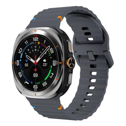 Für Samsung Galaxy Watch8 Classic 46mm / Watch8 44mm / 40mm xDfind Gewelltes genähtes Silikon-Uhrenarmband, L