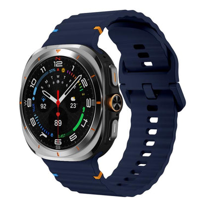 Für Samsung Galaxy Watch8 Classic 46mm / Watch8 44mm / 40mm xDfind Gewelltes genähtes Silikon-Uhrenarmband, L