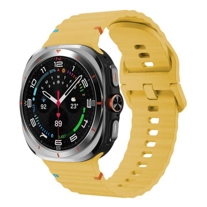Für Samsung Galaxy Watch8 Classic 46mm / Watch8 44mm / 40mm xDfind Gewelltes genähtes Silikon-Uhrenarmband, L