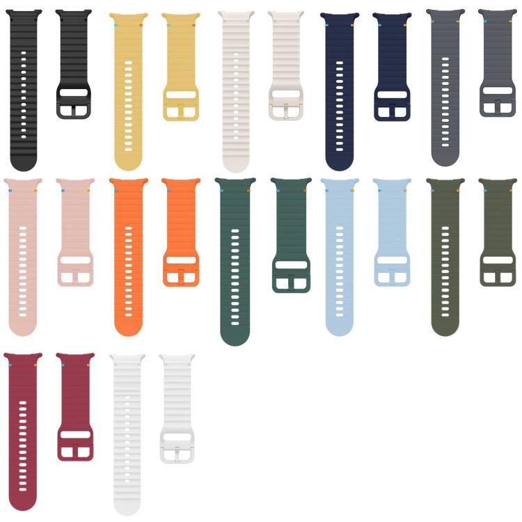Für Samsung Galaxy Watch8 Classic 46mm / Watch8 44mm / 40mm xDfind Gewelltes genähtes Silikon-Uhrenarmband, L