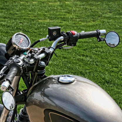 2pcs/Set Folding Motorcycle Handlebar Rearview Mirror Round Reversing Mirror