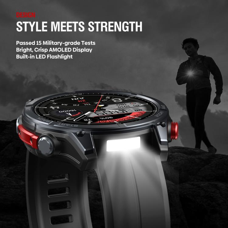 Zeblaze Stratos 4 Rugged Outdoor GPS Smart Watch 1.43 inch Screen 5 ATM & IP69K