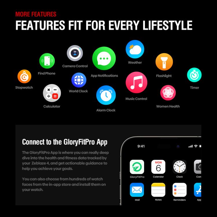 Zeblaze Stratos 4 Rugged Outdoor GPS Smart Watch 1.43 inch Screen 5 ATM & IP69K