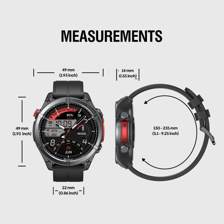 Zeblaze Stratos 4 Rugged Outdoor GPS Smart Watch 1.43 inch Screen 5 ATM & IP69K