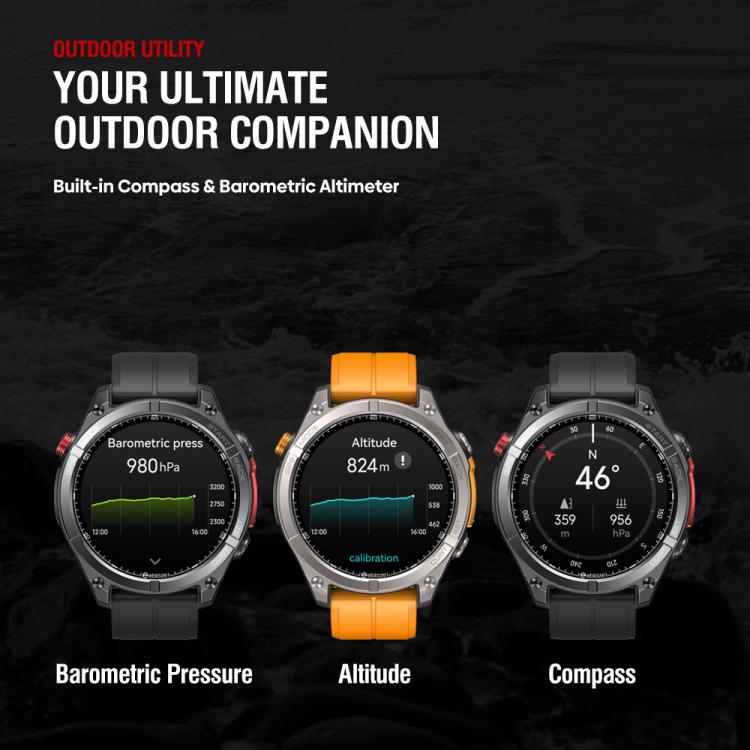 Zeblaze Stratos 4 Rugged Outdoor GPS Smart Watch 1.43 inch Screen 5 ATM & IP69K