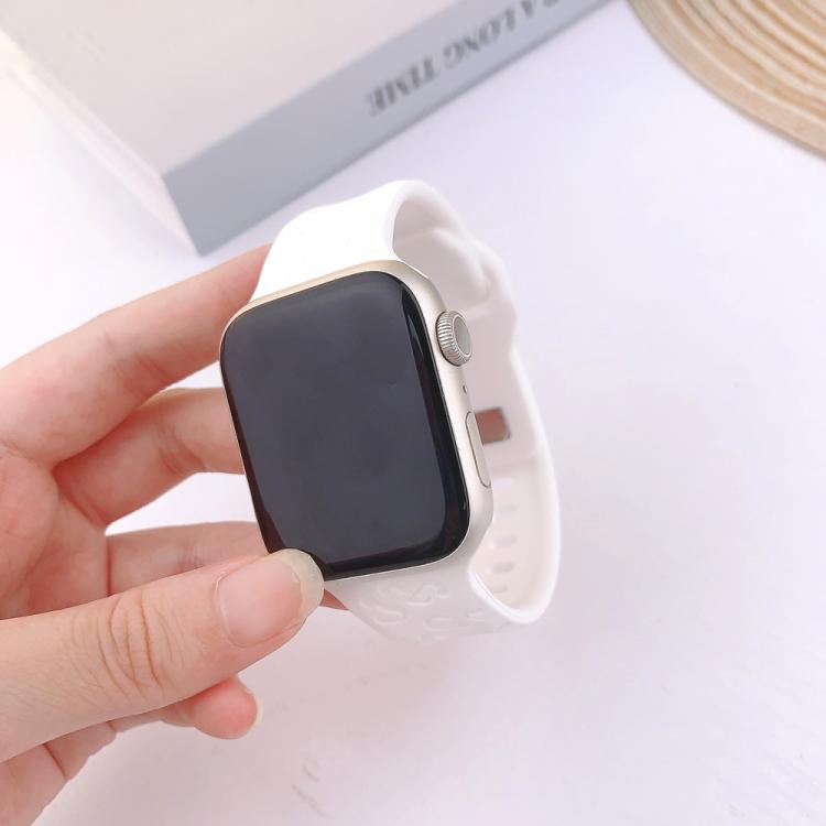 Buckle Concave Leopard Silicone Watch Band, For Apple Watch 46mm / 49mm / 45mm / 44mm, For Apple Watch 42mm / 41mm / 40mm / 38mm